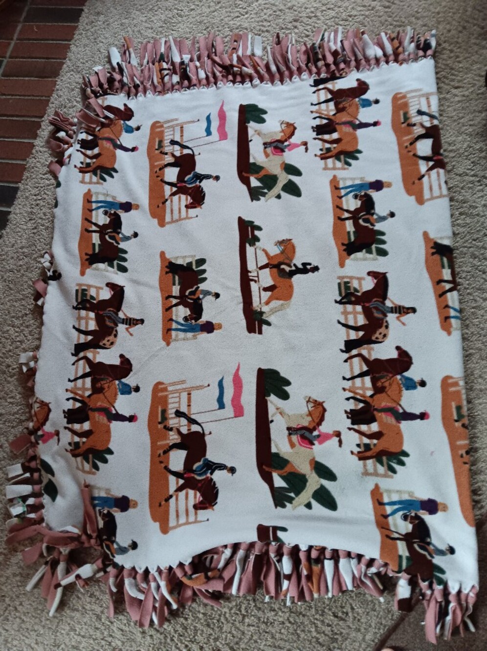 Kids Horse Print Thriw Blanket  54 By 54